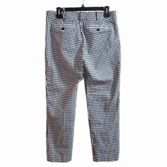 Club Monaco Gingham Checkered Black and White Ankle Cotton Pants - Picture 2 of 6